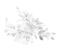 2pcs Silver Leaf Pearl Crystal Bridal Hair Comb for Wedding