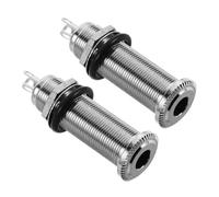 2pcs Silver Metal Cylinder Electric Guitar Jack for Bass