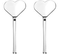 2Pcs Silver Metal Manual Toothpaste Squeezer Heart Stainless Steel Dispenser Tube Squeezer Hand Cream Tube Key Roller Set Bathroom Accessories Daily Living Tube Squeezing Aids