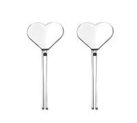 2Pcs Silver Metal Manual Toothpaste Squeezer Heart Stainless Steel Dispenser Tube Squeezer Hand Cream Tube Key Roller Set Bathroom Accessories Daily Living Tube Squeezing Aids