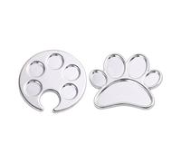 2pcs Silver Nail Polish Mixing Ring Palette for DIY Art | Alloy and Stainless Steel, Divided Zones with False Nail Holder, Photo Props for Training