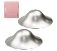 2Pcs Silver Nipple Shields for Breastfeeding 925 Sterling Silver Nipple Cups Essentials Breast Shields for Nursing Newborns Guards and Pads Soothe Sore Nickel Free Sensitive Nipples Protection