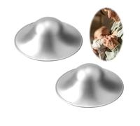 2PCS Silver Nursing Cups 925 Silver Nipple Shield Cups Breastfeeding Nursing Newborn and Newborn Breastfeeding Essentials Breast Shields Must Haves for Protect and Soothe Sore Nipples Regular L Size