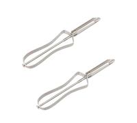 2Pcs Silver “Old-School” Professional Vegetable,Potato,Carrot Peeler-Stainless Steel Body For Right or Left-Hand Use,Peelers,Kitchen Utensils and Gadgets,Home and Kitchen,Graters,and Slicers Use Safet