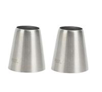 2Pcs Silver Piping Tips Large Cake Decorating Tools, Square Round Frosting Tips, Cake Decorating Tips for Cupcakes Pastry Fondant Cakes Decorating, Bakeware Decorating Tools (R22L)