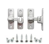 2PCS Silver Sliding Latch, 90/180 Degree Gate Lock Sliding Latch Made of Aluminum Alloy Snap Latch and Sliding Door Lock Flip Gate Latches Hardware for Bedroom,Bathroom, Barndoor, Window