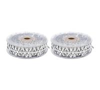 2pcs Silver Snowflake Ribbon 10 Metres Polyester Decorative Trim