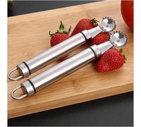 2Pcs Silver Strawberry Huller and Tomato Stem Corer Tool Multi-Function Stainless Corer and Pitter Remover for Strawberry,Tomato,Vegetable and Fruit Corers Practical Kitchen Utensils and Gadgets