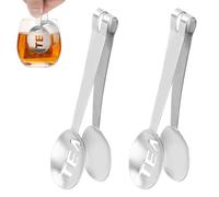 2pcs Silver Tea Bag Squeezer, Stainless Steel Teabags Strainer Gripper Picker Tongs Clip Strainer Clamps Spoons Tools Squeeze Pliers Ice Sugar Cubes Tea Accessories for Drinkers