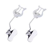 2pcs Silver Trombone Music Score Clamp Strong Grip | Iron Build, Simple Style, Wear Resistant, Light Weight, Easy to Carry, Not Easy to Deform