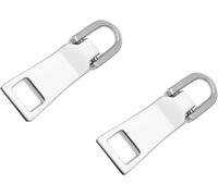 2Pcs Silver Zipper Pull Replacement Zipper Repair, Zipper Slider Pull Tab, for Luggage Backpack Jacket Suitcase Coat Sewing Notions and Supplies