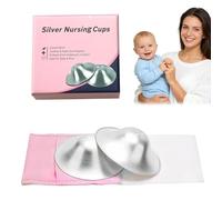 2PCS Silverette Nursing Cups,Silver Nursing Cups,Silver Nipple Shields for Breastfeeding,Protect and Soothe,Silver Cups Breastfeeding Newborns(Regular)