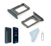 2PCS SIM Card Tray for iPhone 12 Pro /12 pro Max SIM Card Slot Holder Replacement for A2172, A2402, A2403, A2404 with Open Eject Pin(Blue)