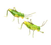 2pcs Simulation Decorative Grasshopper Figurine Iron Green Ornament