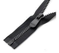 2pcs Single and Double Open Resin Zipper for Clothes Jacket Coat Long Zip DIY Sewing Crafts 8#15# 70 80 90 100cm for Sewing Coat(Black Single Zipper,70CM_NO.15)