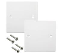 2pcs Single Blanking Plate Cover for Electrical Sockets, Standard White Cover Plate, with Screws (86mm x 86mm)
