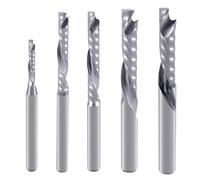 2PCS Single Flute Carbide End Mill Set, 3.175-8mm Shank Hardened Tungsten Steel CNC Bits for Engineered Wood Solid Wood Plywood Engraving(8x35x70L)