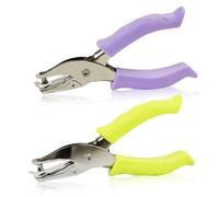 2Pcs Single Hole Punch, 3mm and 6mm Handheld Punch for Paper, Metal Puncher with Soft Grip for Crafting, Scrapbooking, Tags, Tickets and DIY