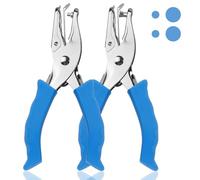 2PCS Single Hole Punch, Metal Handheld Hole Puncher with Soft Grip Handle, Built-in Paper Scrap Catcher, 1/8" & 1/4" Hole Punch for Paper, Tags, Tickets, and Crafts (Blue)