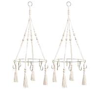 2PCS Single Layer Herb Drying Rack, Cotton Rope Woven Hanging Flower & Grass Dryer, Kitchen & Garden Herb Dryer Accessories