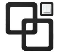 2PCS Single Light Switch Cover Plates,Matt Black Silicone Lightswitch Surround 3.38Inch Single Light Switch Covers Simple Wall Socket Stickers for Home Decoration