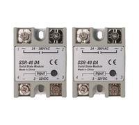2Pcs Single Phase Solid State Relay SSR-40DA 3-32VDC Input For Temperature Regulator And Machine Control System Automation