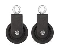 2PCS Single Swivel Pulley Block, 90mm Gym Pulley Block with U Mount, Roller Lifting Wheel for Rope Cable Machine