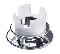 2pcs Sink Overflow Ring Chrome Bathroom Basin Hole Cover Trim 22-24mm ABS Plastic Push Fit Replacement Cap for Wash Hand Basins