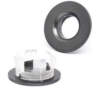 2pcs Sink Overflow Ring,Insert in Hole Round Caps Plastic for Kitchen Bathroom Sink Basin,Overflow Decorative Cover for 22mm-24mm/0.8''-0.9'' Hole,Hollow Shape(Gunmetal Grey)