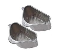 2pcs Sink Strainer Basket, Triangular Sink Drain Shelf, Triangle Sink Drainer Basket, 10inch X 5.5inch Corner Sink Strainer