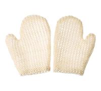 2pcs Sisal Hemp Exfoliating Bath Mittens for Adults Beige