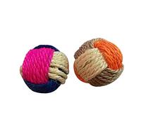 2Pcs Sisal Three Color Woven Ball Cat Toy Pet Interactive Playing Teaser Pet Supplies 6 Cm Random Color Creative and Exquisite WorkmanshipNice Design