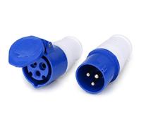 2Pcs Site Trailing Plug & Socket, 16A 240V 3 Pin Industrial Plug & Socket | Waterproof IP44, Plugs and Sockets Connector for Industry, Agriculture, Airports, Docks, and Construction Sites