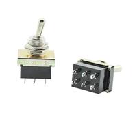 2pcs six 6 Terminals Heavy Metal Toggle Switches ON ON Kit Classic Car AC 220V 3A 12 mm mounting Holes Two Positions