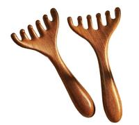 2pcs Six-Claw Meridian Massage Comb, Wooden Head Massager Tool, Scalp & Body Gua Sha, Ergonomic Massage Comb for Neck, Face, & Relaxation