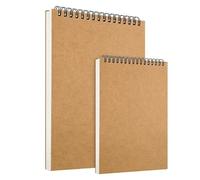 2Pcs Sketchbooks, A4+A5 Hardback Sketch Book, 60 Sheets/120 Pages, 200GSM Thick Paper, Spiral Bound Sketch Pad, Drawing Pad for Artists Children Adults(29.7 * 21+21 * 14.8cm)