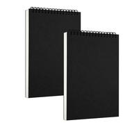 2Pcs Sketchbooks, A5 Hardback Sketch Book, Total 60 Sheets/120 Pages,120GSM Thick Paper, Spiral Bound Sketch Pad, Drawing Pad for Artists Children Adults(21 * 14.8cm) (Black)