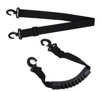 2pcs Ski Boot Carrier Strap, Adjustable Black Nylon Carry Handle | Portable Reusable Attachment, for Ski Gear, Ice Skates, Snowboard Boots, Locker Room Travel