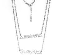 2PCS Skz Necklace Stainless Steel Pendant Jewelry Stray Kzoo Merch Necklaces for Stay Fans Gifts