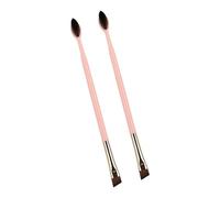 2Pcs Slanted Eyebrow Brushes With Soft Nylon Bristles Ergonomic Handle For Long Lasting Use Angled Eyebrow Shaping Tool