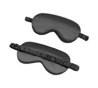 2pcs Sleep Mask 3D Eye for Sleeping Pure Silk Blackout Comfortable Soft Night Blindfold Shades for Travel Naps for Sleep(Black)