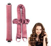 2pcs Sleeping No Heat Hair Curlers Set,Soft Hair Rollers for Natural Waves,Comfortable Curling Rods for Bedtime Styling,DIY Big Wave Hair Shaping Tool for Long Hair (Lotus Pink)