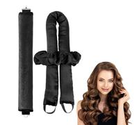 2pcs Sleeping No Heat Hair Curlers Set,Soft Hair Rollers for Natural Waves,Comfortable Curling Rods for Bedtime Styling,DIY Big Wave Hair Shaping Tool for Long Hair (Black)