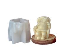 2PCS Sleepy Santa Claus Candle Silicone Mold DIY Santa On The Sofa Christmas Decor Aromatherapy Candle Mould Easy Demould