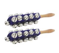 2Pcs Sleigh Bells Musical Percussion 21 Wood Handle Stick Shaker for Holiday Wedding Birthday Easy to Use Wood Handle Sleigh Bells