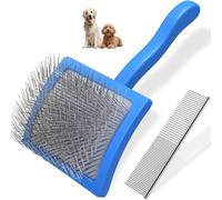 2PCS Slicker Brush for Dogs & Pet Comb,Professional Dog Grooming Brush (Goldendoodles,Poodles,Labradoodles) with Extra Long Pins to Effectively Remove Tangles, Knots and Mats