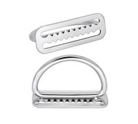 2Pcs Slide Buckles Strap Belt Keeper Serrated Scubas Diving Weight Belt Retainer Stoppers With D Rings Weight Keeper Stainless Steel Stoppers