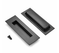 2PCS Sliding Door Flush Handle, Black Recessed Pulls for Pocket Doors, Pair | 304 stainless steel sliding door flush handle set, recessed pocket door pulls for cabinets, closets, barns, includes 4 screws