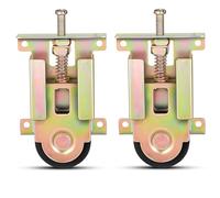 2pcs Sliding Door Rollers for Wardrobe Cabinets, M6 W8020c Heavy Duty | Ball Bearing Pulley, 40mm Wheel, Stamped Steel Housing, for Wood Framed Mirror Panels and Repair