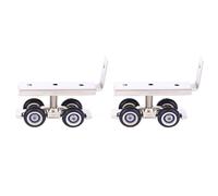 2Pcs Sliding Door Rollers Replacement, Silent Hanging Wheel Stainless Steel Heavy Duty Double Drive Ball Wheels Bearing Wood Sliding Door Roller Assembly Furniture Hardware Tool